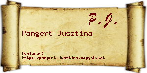 Pangert Jusztina névjegykártya